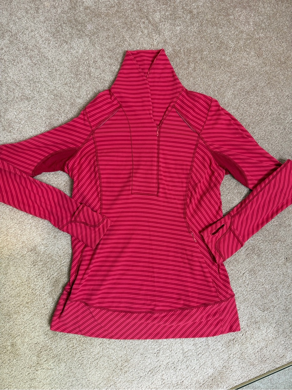 lululemon athletica Hot Pink Striped Hooded Pullover